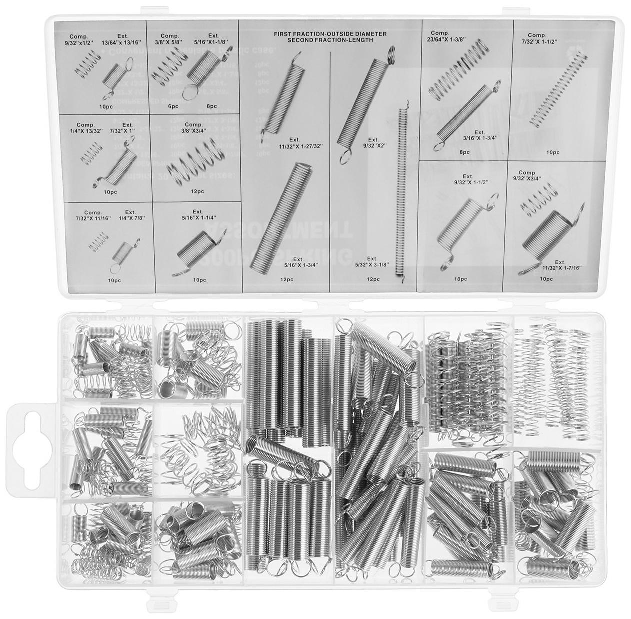 Набор крепежный TOPAUTO, пружины сжатые, растянутые, 200 шт
