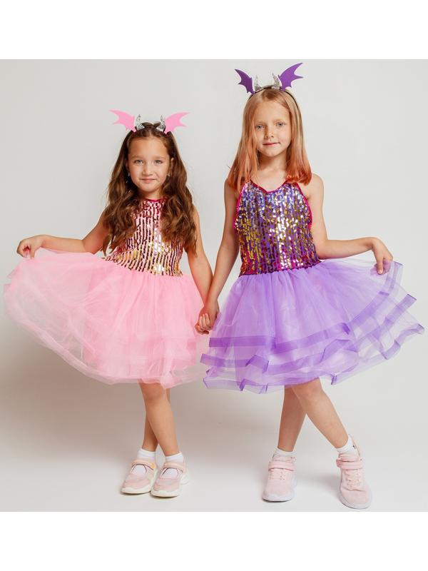 Карнавальный набор «Дракончик»: розовое платье, ободок