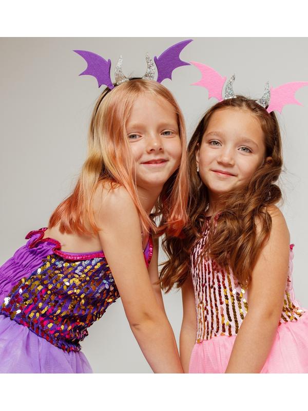 Карнавальный набор «Дракончик»: розовое платье, ободок
