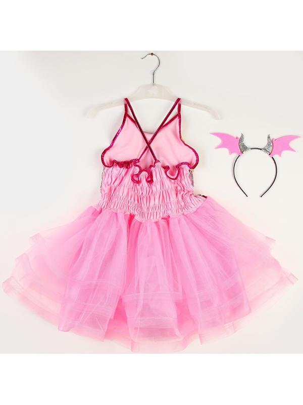 Карнавальный набор «Дракончик»: розовое платье, ободок