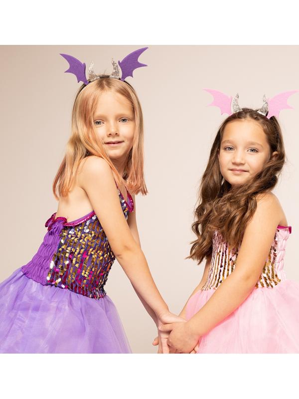 Карнавальный набор «Дракончик»: розовое платье, ободок