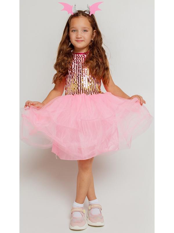 Карнавальный набор «Дракончик»: розовое платье, ободок