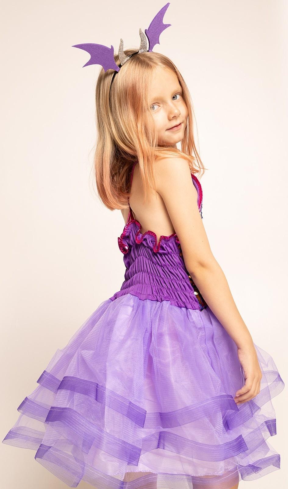 Карнавальный набор «Дракончик»: фиолетовое платье, ободок