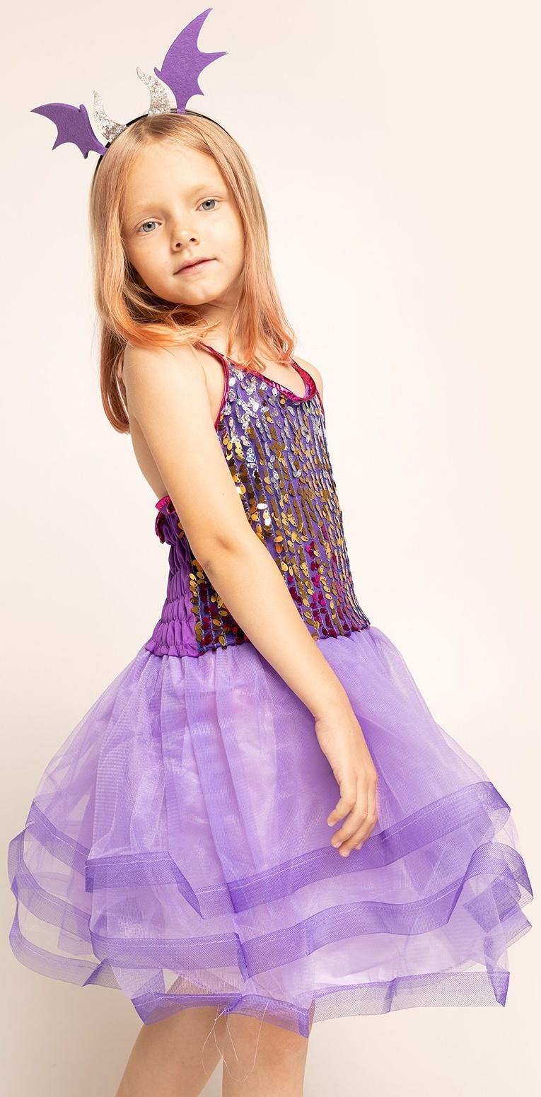 Карнавальный набор «Дракончик»: фиолетовое платье, ободок