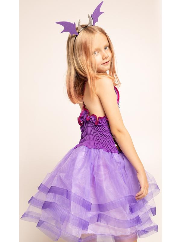 Карнавальный набор «Дракончик»: фиолетовое платье, ободок