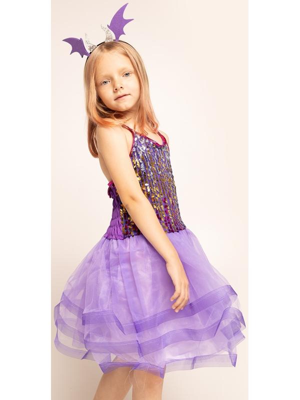 Карнавальный набор «Дракончик»: фиолетовое платье, ободок