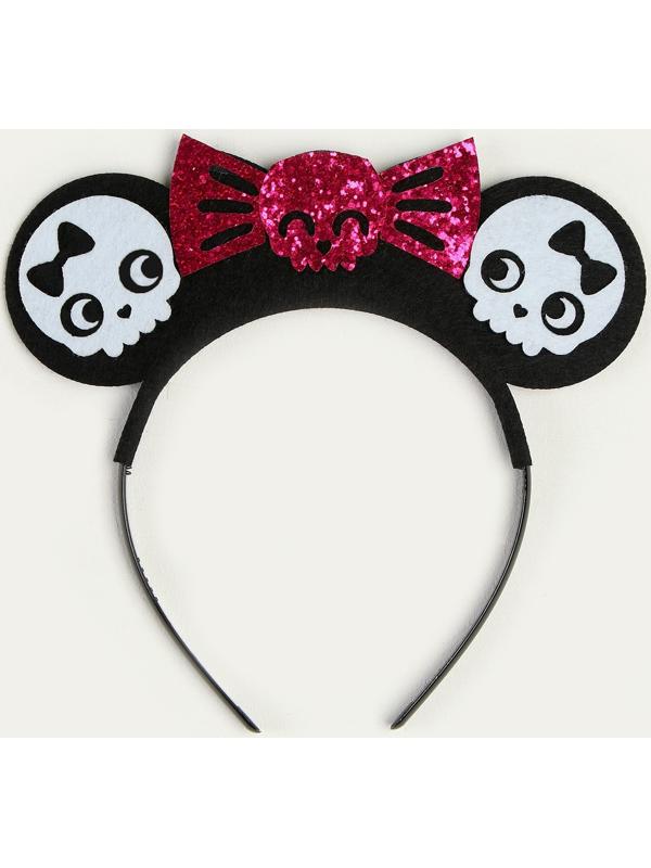 Карнавальный набор «Радужный скелетик», платье и ободок, р. S