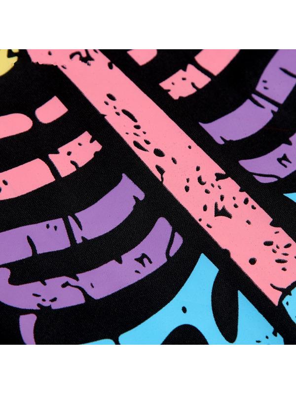 Карнавальный набор «Радужный скелетик», платье и ободок, р. S