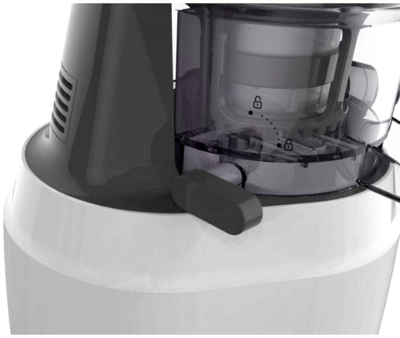 Соковыжималка Moulinex ZU150110, шнековая, 150 Вт, 0.8 л, бело-чёрная