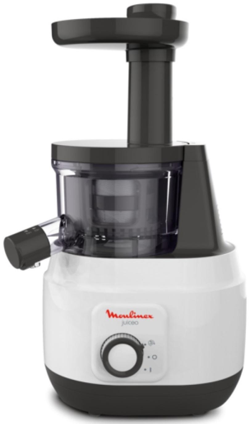 Соковыжималка Moulinex ZU150110, шнековая, 150 Вт, 0.8 л, бело-чёрная