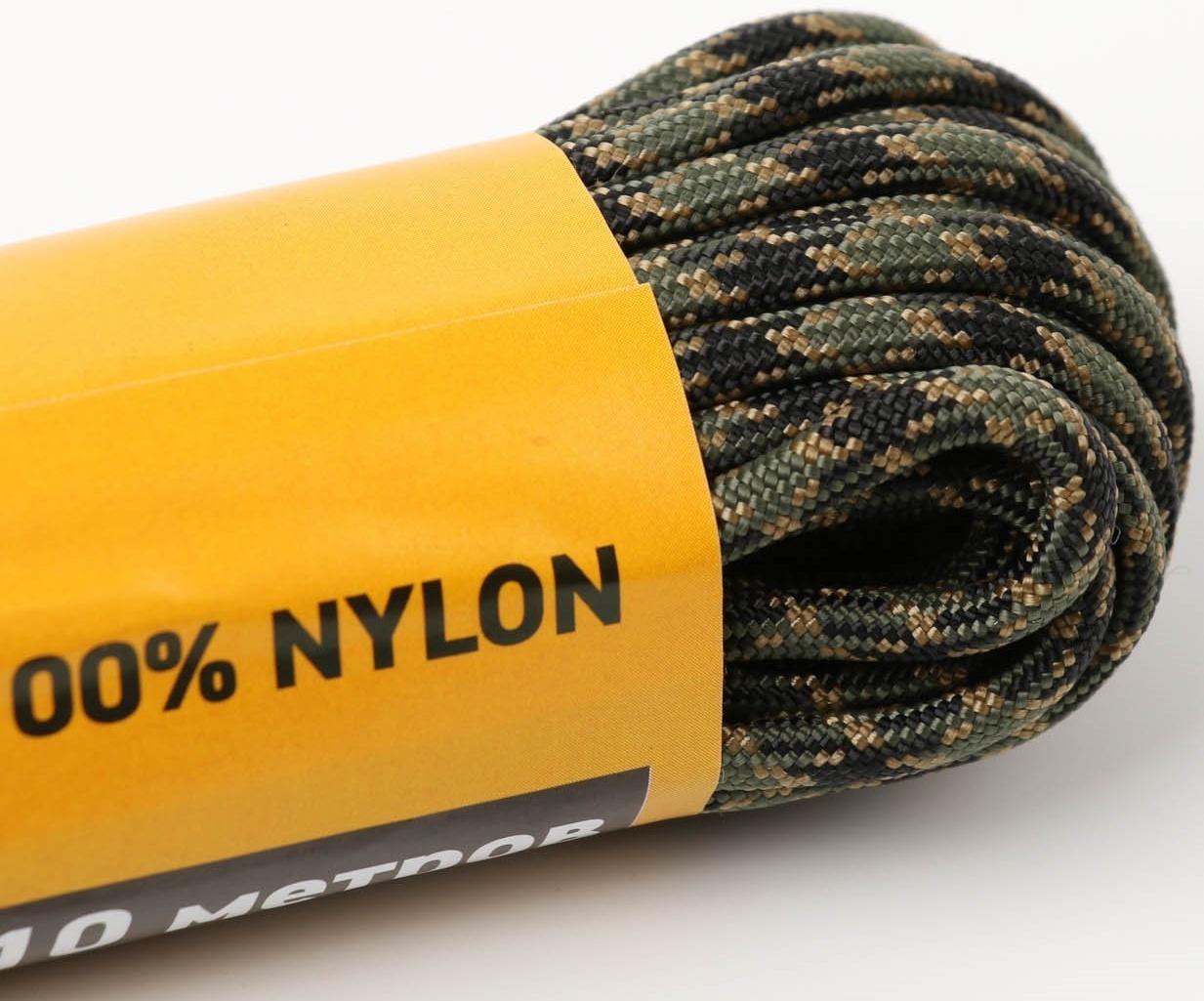 Паракорд 550, нейлон, лесной камуфляж, d - 4 мм, 10 м