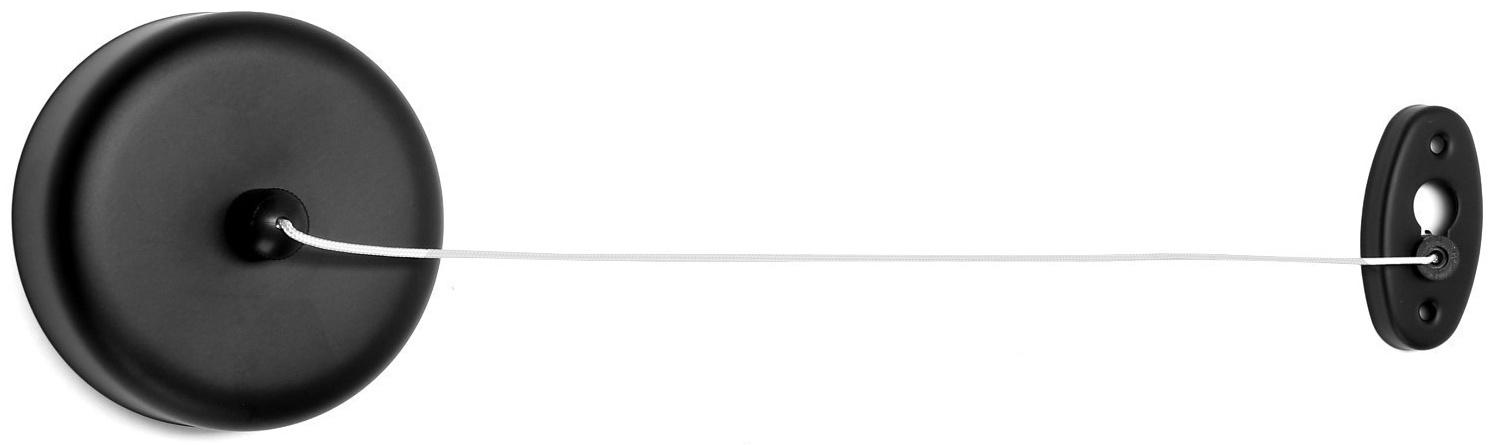 Настенная сушилка для белья ТУНДРА, нейлоновый вытяжной трос 2.8 м. до 3 кг, цвет черный