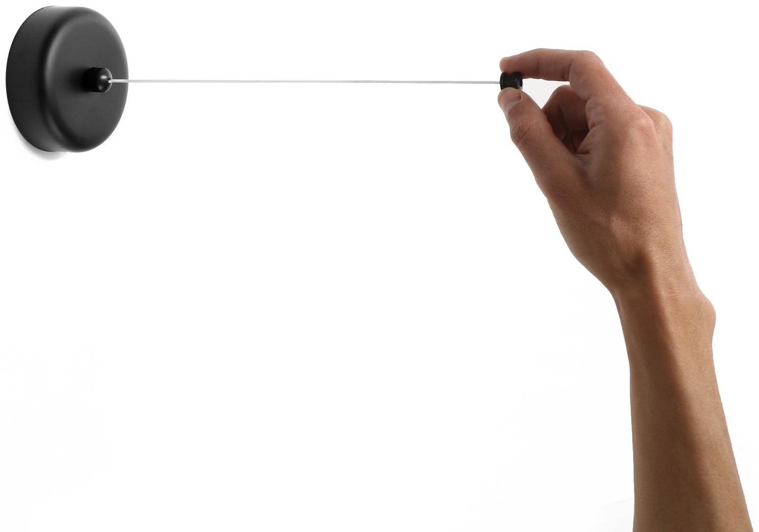 Настенная сушилка для белья ТУНДРА, нейлоновый вытяжной трос 2.8 м. до 3 кг, цвет черный