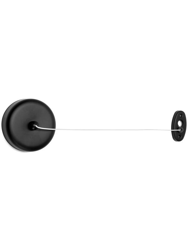 Настенная сушилка для белья ТУНДРА, нейлоновый вытяжной трос 2.8 м. до 3 кг, цвет черный