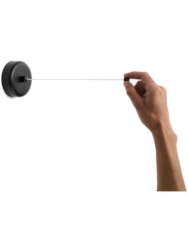 Настенная сушилка для белья ТУНДРА, нейлоновый вытяжной трос 2.8 м. до 3 кг, цвет черный