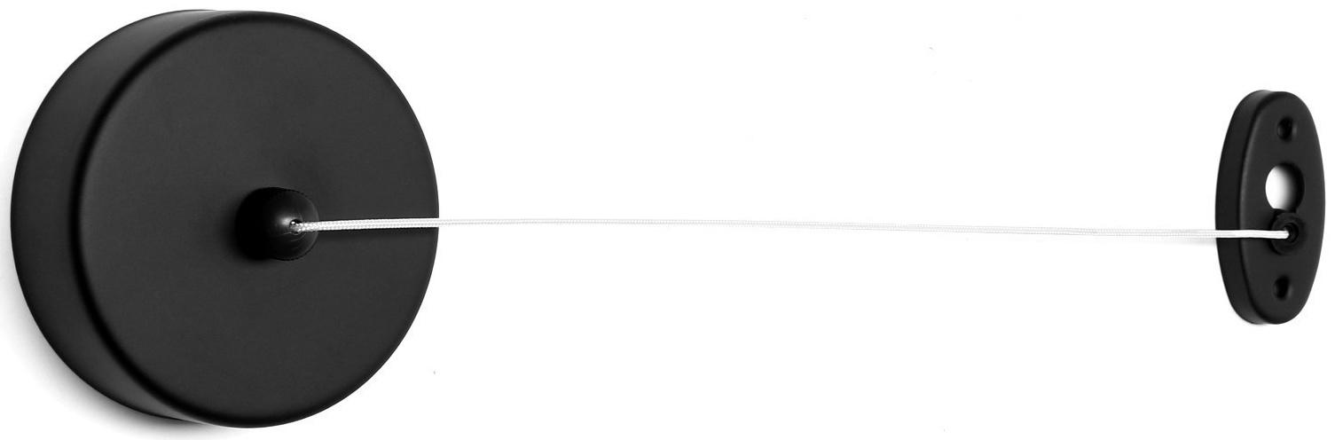 Настенная сушилка для белья ТУНДРА, нейлоновый вытяжной трос 2.8 м. до 3 кг, цвет черный