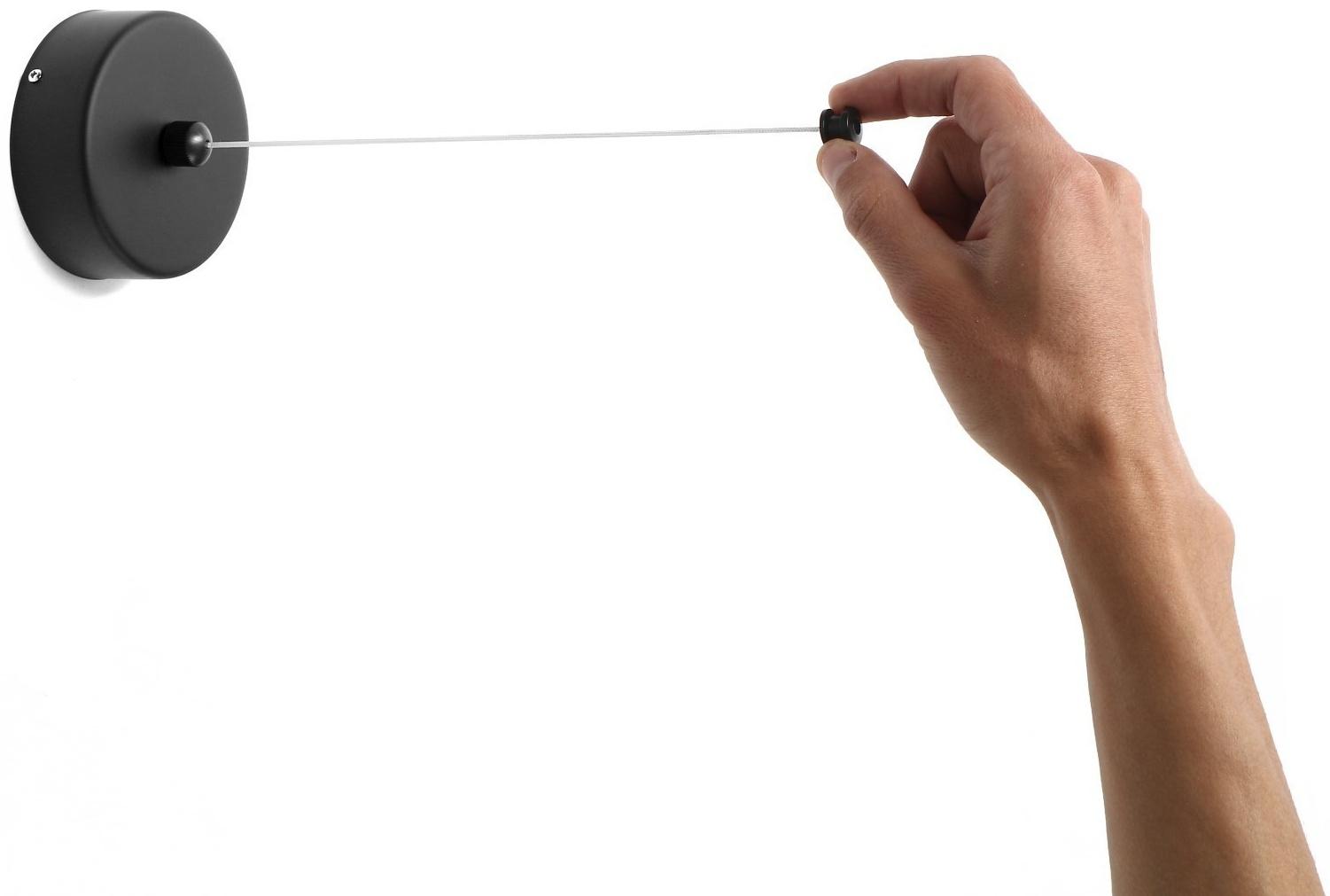 Настенная сушилка для белья ТУНДРА, нейлоновый вытяжной трос 2.8 м. до 3 кг, цвет черный