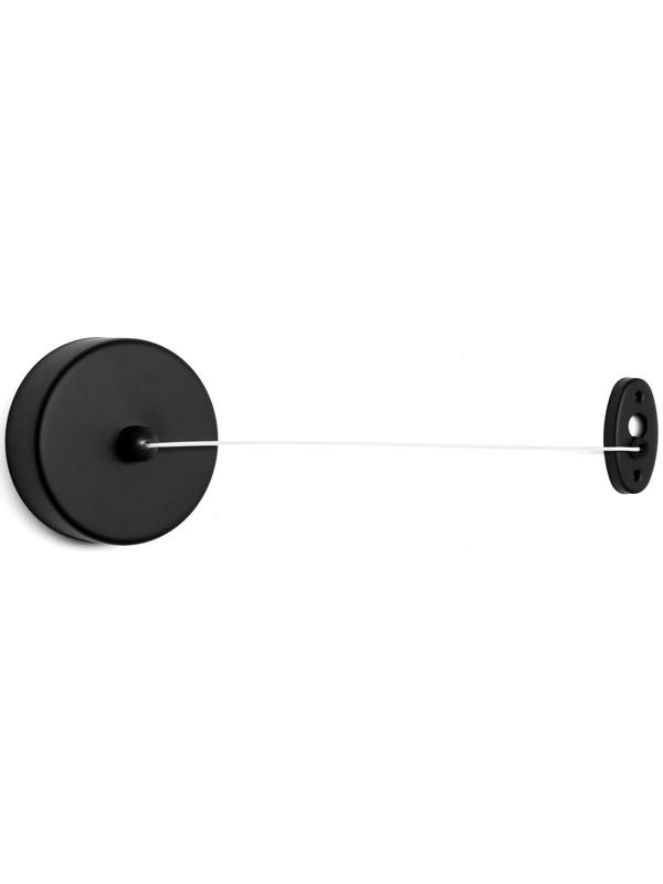 Настенная сушилка для белья ТУНДРА, нейлоновый вытяжной трос 2.8 м. до 3 кг, цвет черный