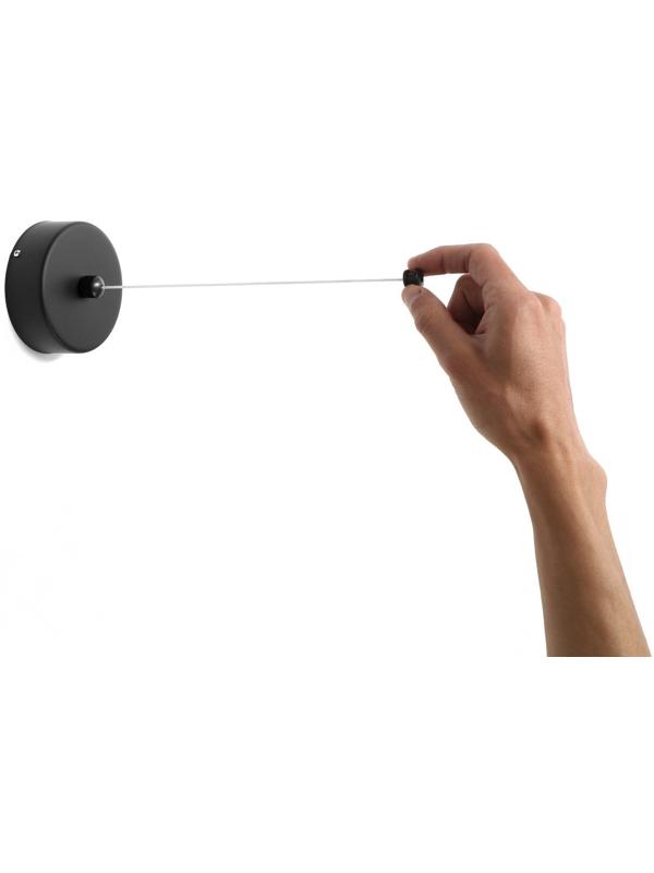 Настенная сушилка для белья ТУНДРА, нейлоновый вытяжной трос 2.8 м. до 3 кг, цвет черный