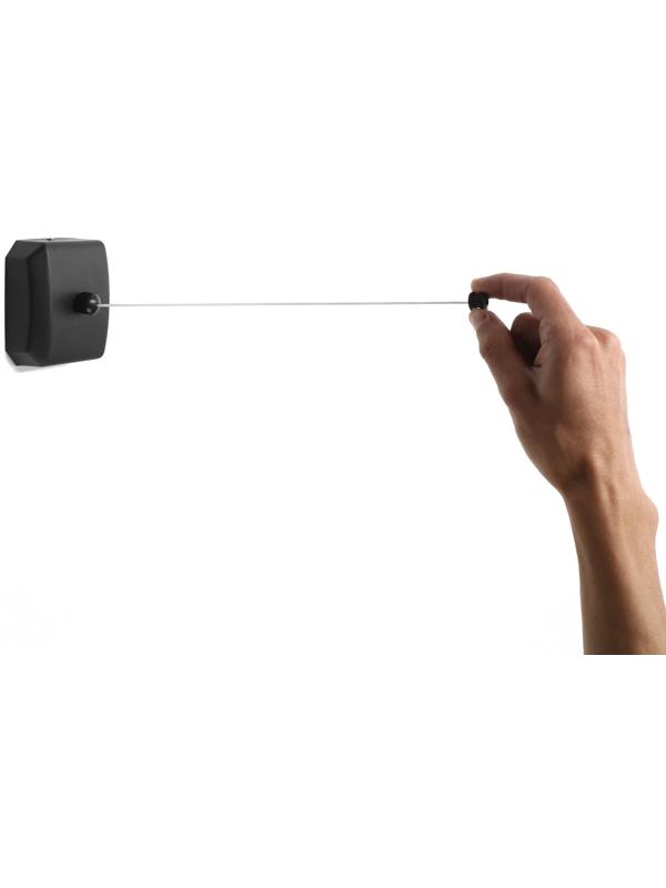 Настенная сушилка для белья ТУНДРА, нейлоновый вытяжной трос 2.8 м. до 3 кг, цвет черный