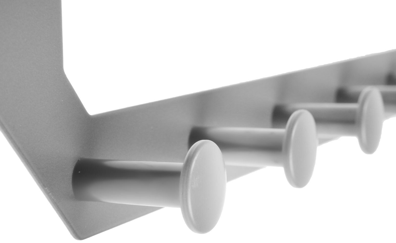 Вешалка на дверь ТУНДРА, 6 крючков, самоклеющаяся, цвет серый