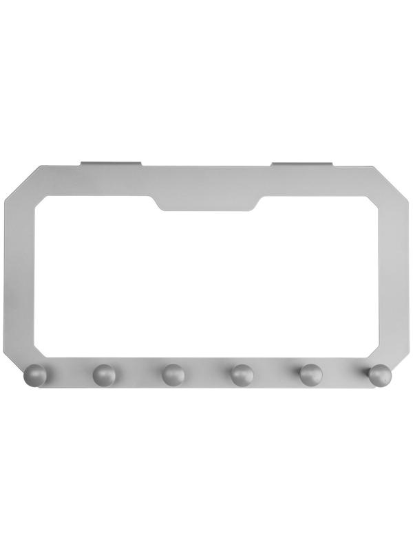 Вешалка на дверь ТУНДРА, 6 крючков, самоклеющаяся, цвет серый