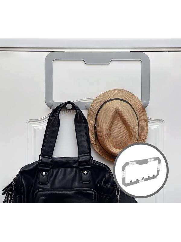 Вешалка на дверь ТУНДРА, 6 крючков, самоклеющаяся, цвет серый