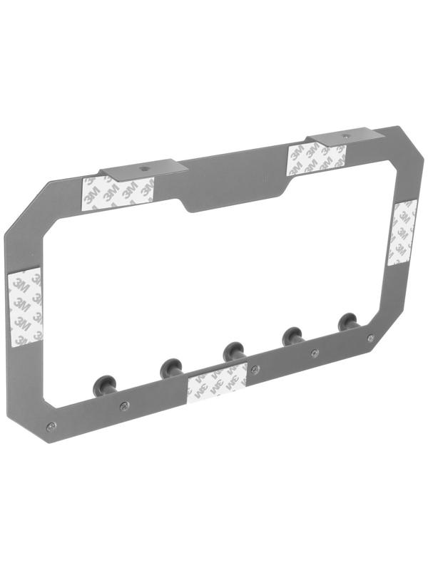 Вешалка на дверь ТУНДРА, 6 крючков, самоклеющаяся, цвет серый