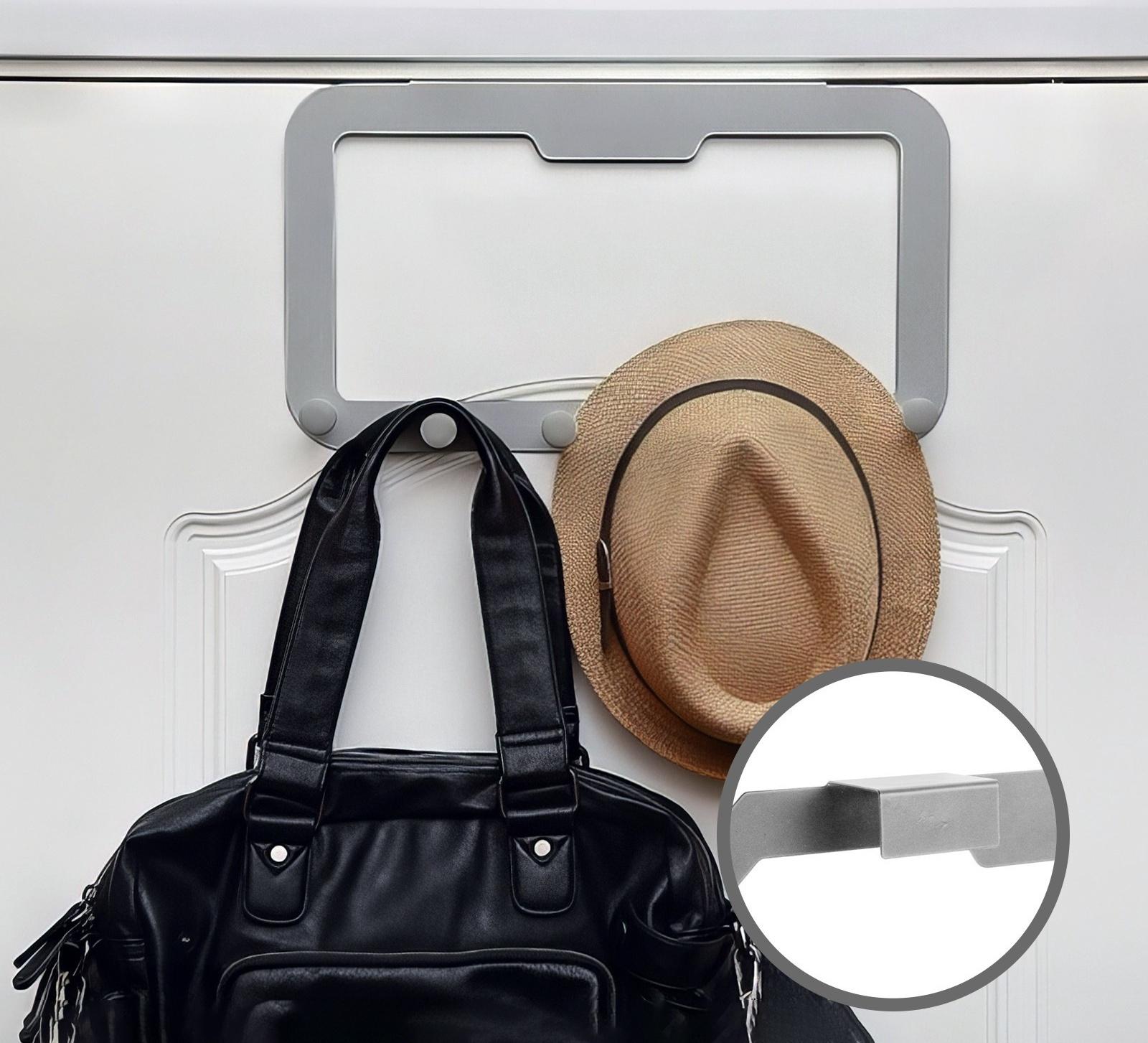 Вешалка на дверь ТУНДРА , 6 крючков, накидная, цвет серый