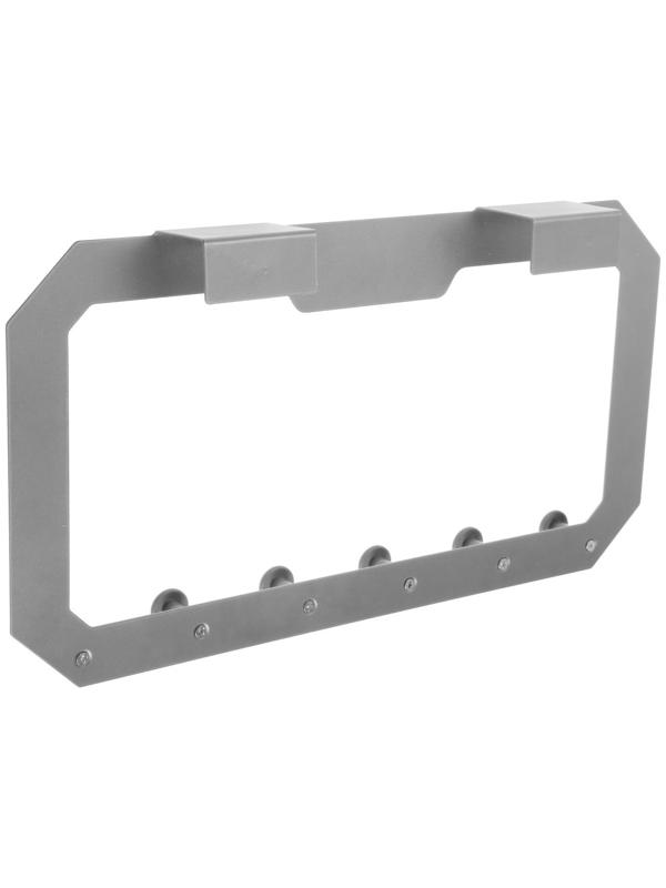 Вешалка на дверь ТУНДРА , 6 крючков, накидная, цвет серый