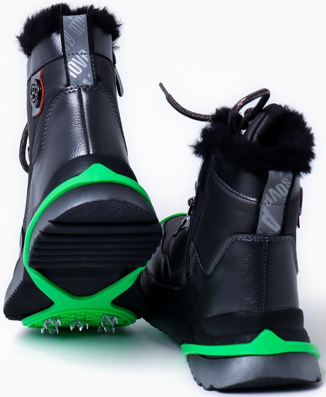 Ледоступы 5 шипов размер 26-35 , зеленые, детские