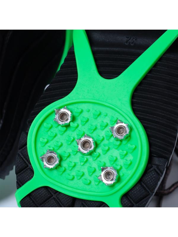 Ледоступы 5 шипов размер 26-35 , зеленые, детские