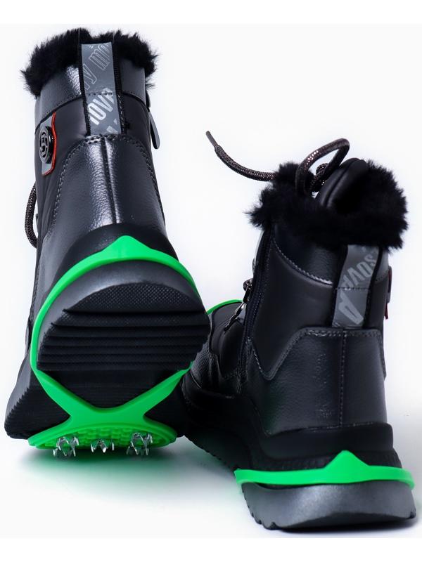 Ледоступы 5 шипов размер 26-35 , зеленые, детские
