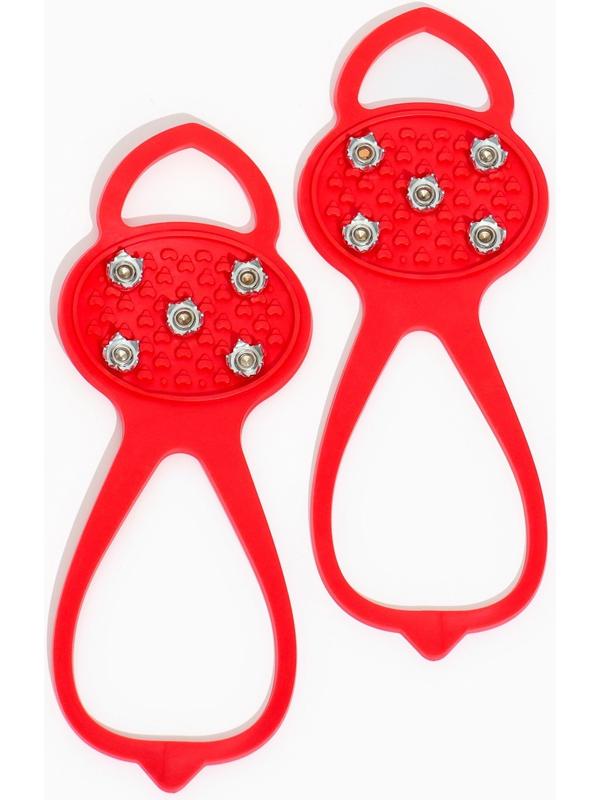 Ледоступы 5 шипов размер 26-35 , красные, детские