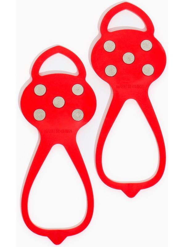 Ледоступы 5 шипов размер 26-35 , красные, детские