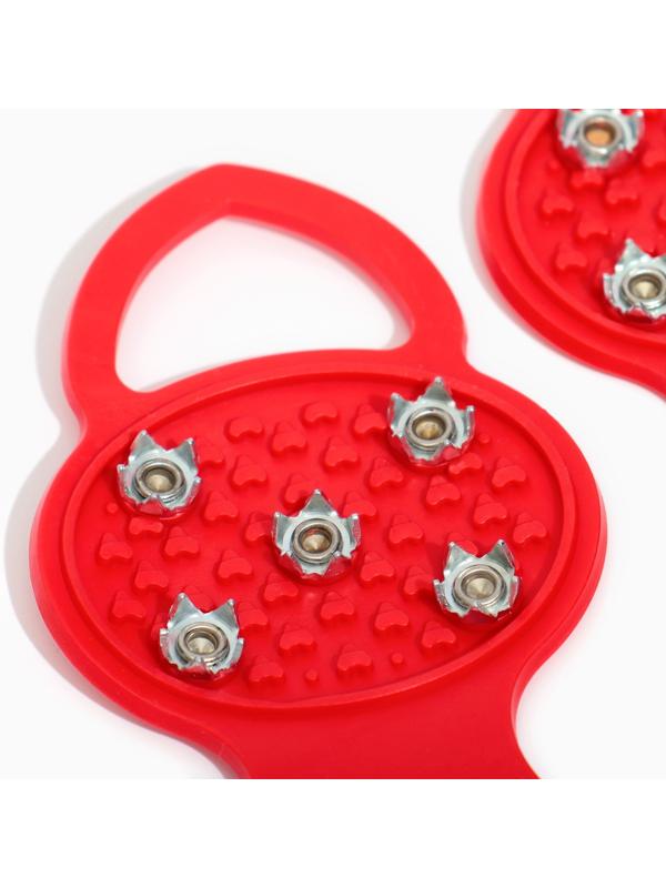 Ледоступы 5 шипов размер 26-35 , красные, детские