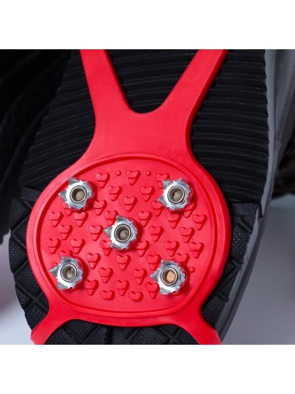 Ледоступы 5 шипов размер 26-35 , красные, детские