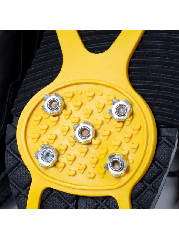 Ледоступы 5 шипов размер 26-35 , желтые, детские