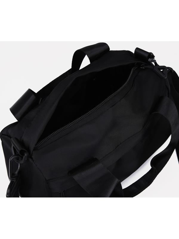 Сумка спортивная на молнии, наружный карман, цвет чёрный