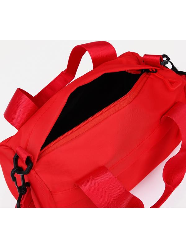 Сумка спортивная на молнии, наружный карман, цвет красный