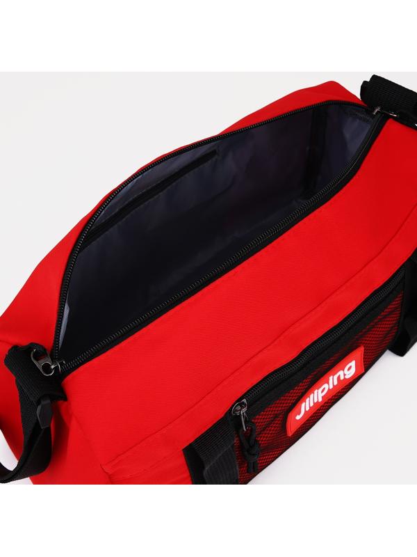 Сумка спортивная на молнии, наружный карман, цвет красный