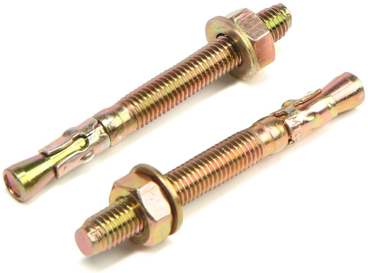 Анкер, клиновой, желтый цинк, 10х95 мм, 60 шт