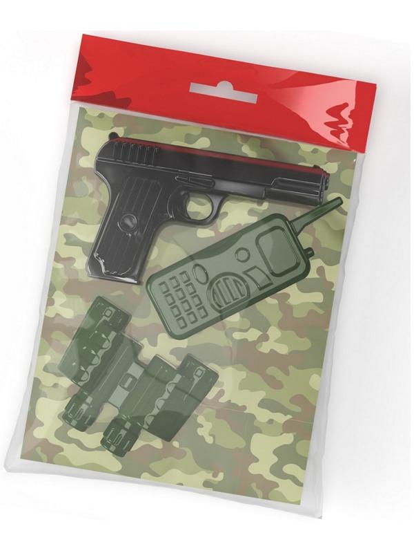 Набор снаряжения и оружия: пистолет, рация, бинокль