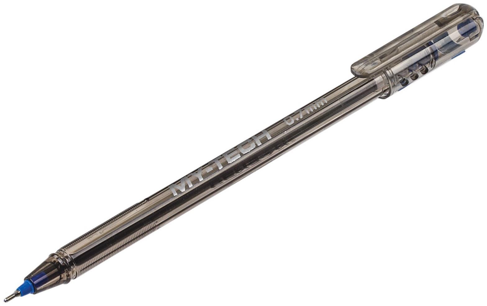 Ручка шариковая масляная Pensan My-Tech, узел-игла 0.7 мм, чернила синие + дисплей