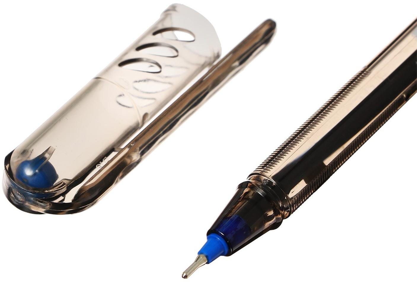 Ручка шариковая масляная Pensan My-Tech, узел-игла 0.7 мм, чернила синие + дисплей