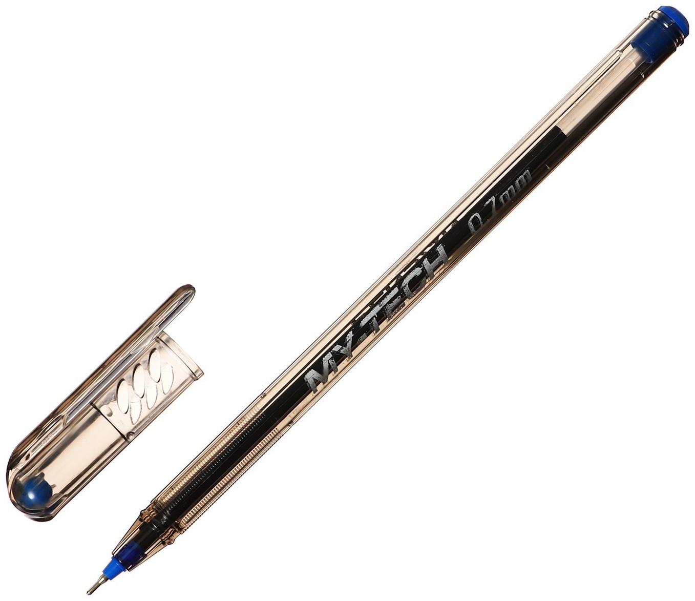 Ручка шариковая масляная Pensan My-Tech, узел-игла 0.7 мм, чернила синие + дисплей