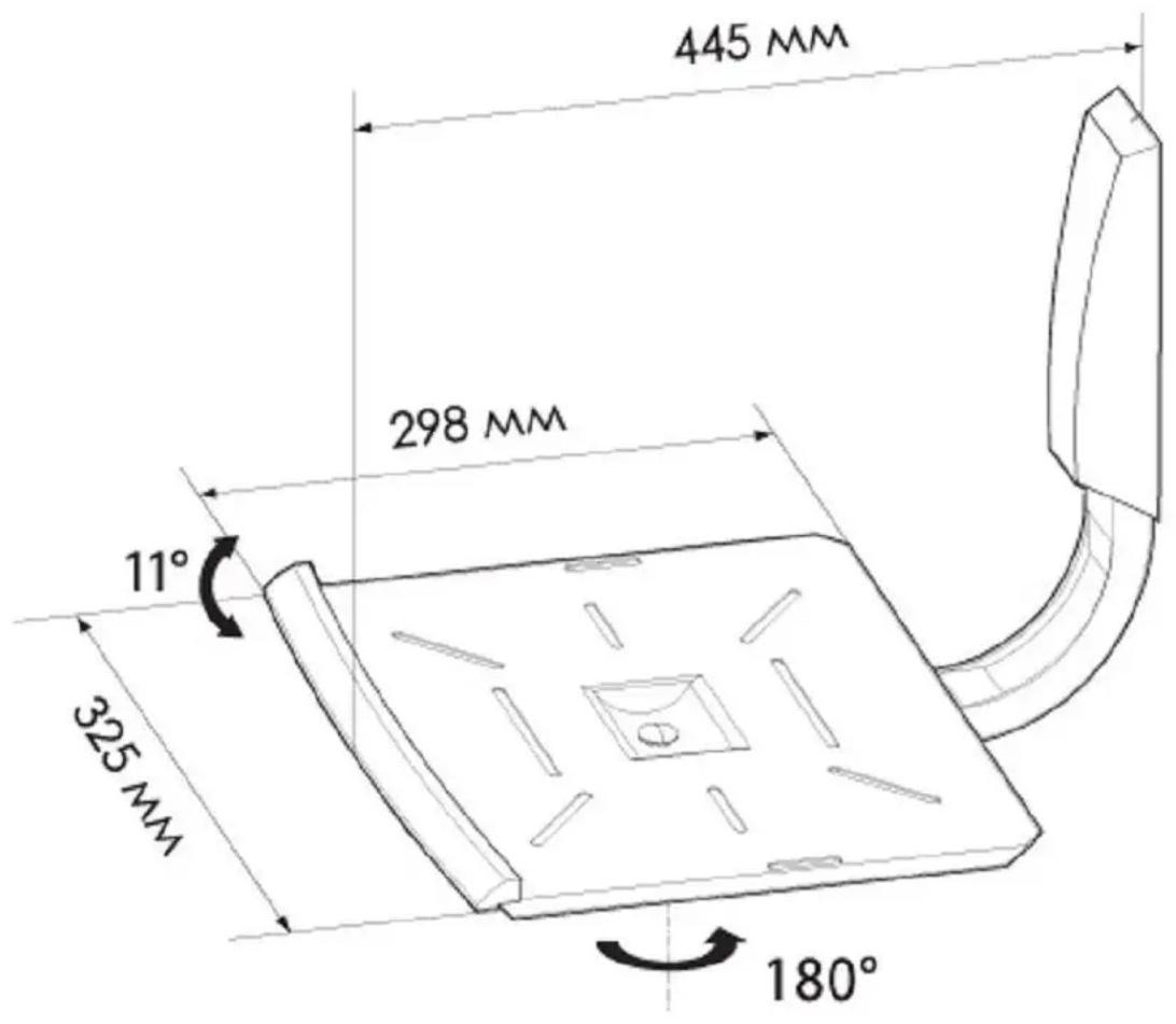 Полка Trone ТВ 30, для аудио-видео аппаратуры, до 25 кг, 298х325 мм, черная