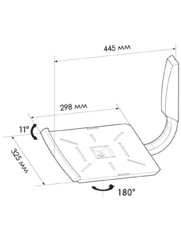 Полка Trone ТВ 30, для аудио-видео аппаратуры, до 25 кг, 298х325 мм, черная
