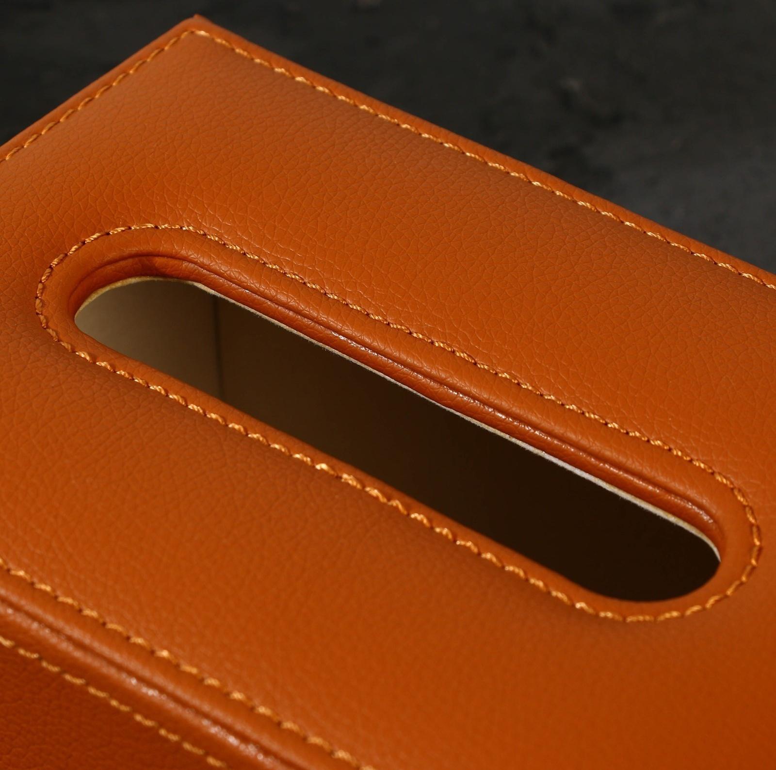 Держатель для салфеток из искусственной кожи, цвет охра