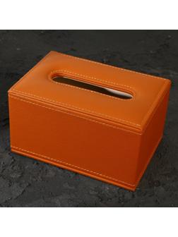 Держатель для салфеток из искусственной кожи, цвет охра